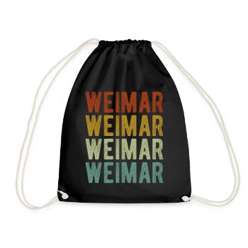 Weimar City Retro Vintage - Drawstring Bag - black - Front
