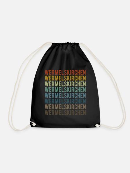 Wermelskirchen Stadt Retro Vintage - Turnbeutel - Schwarz