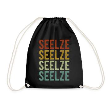 Seelze City Retro Vintage - Drawstring Bag - black - Front