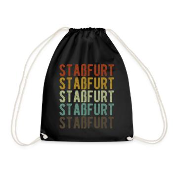 Staßfurt Stadt Retro Vintage - Turnbeutel - Schwarz - Vorne