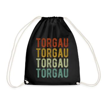 Torgau Stadt Retro Vintage - Turnbeutel - Schwarz - Vorne