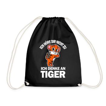 Dschungel Tier Geschenk Raubtier Lustiges Tiger - Turnbeutel - Schwarz - Vorne