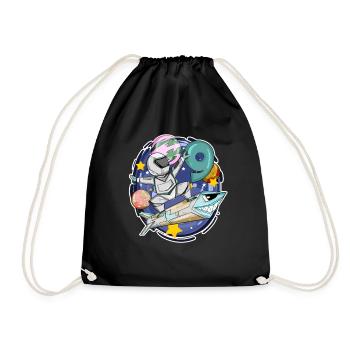 9th Birthday - 9 Years Astronaut Boy Gift - Drawstring Bag - black - Front