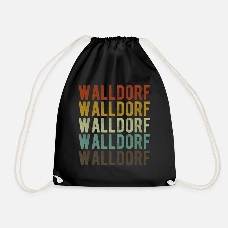 Walldorf Stadt Retro Vintage - Turnbeutel - Schwarz