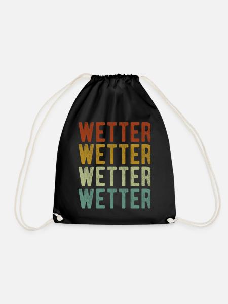 Wetter Stadt Retro Vintage - Turnbeutel - Schwarz