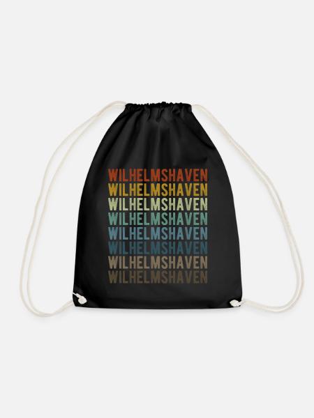 Wilhelmshaven Stadt Retro Vintage - Turnbeutel - Schwarz