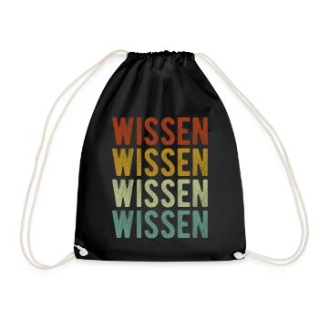 Knowledge City Retro Vintage - Drawstring Bag - black - Front