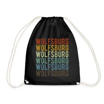 Wolfsburg City Retro Vintage - Drawstring Bag - black - Front