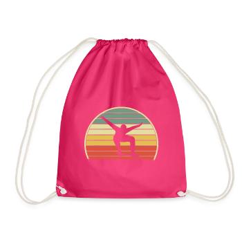 Skateboarder Skateboarder Skater Retro Skating - Turnbeutel - Fuchsia - Vorne