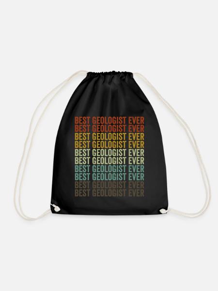 Best Geologist Ever Rock Collector Geologist - Drawstring Bag - black