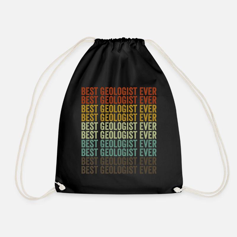 Best Geologist Ever Rock Collector Geologist - Drawstring Bag - black