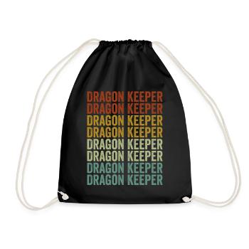 Dragon keeper bearded dragon lizard lover reptile - Drawstring Bag - black - Front