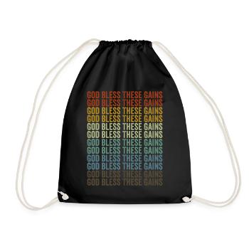 God bless these gains Fitness Workout Christian - Drawstring Bag - black - Front