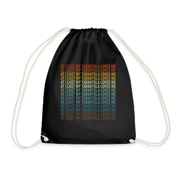 At least my tarantula loves me tarantula spider - Drawstring Bag - black - Front