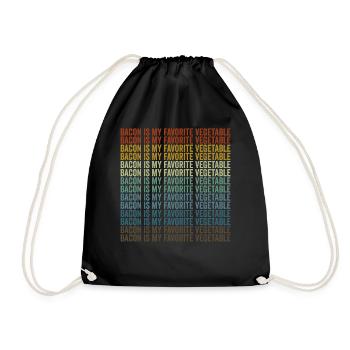 Bacon is my favorite vegetable bacon lover - Drawstring Bag - black - Front