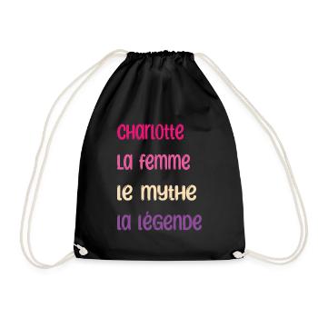 Charlotte la femme le mythe la légende Cadeau - Sac de sport léger - noir - Devant