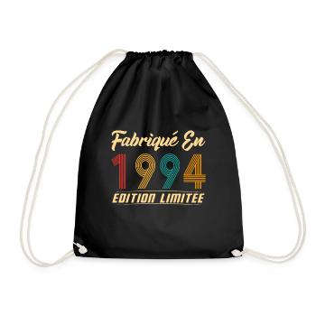 Fabriqué en 1994 Vintage cadeau d'anniversaire - Sac de sport léger - noir - Devant