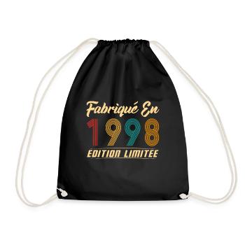 Fabriqué en 1998 Vintage cadeau d'anniversaire - Sac de sport léger - noir - Devant