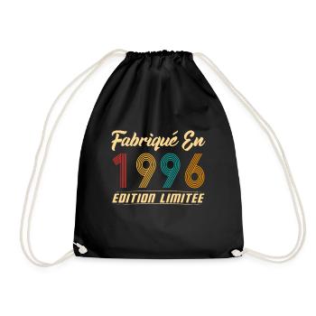 Fabriqué en 1996 Vintage cadeau d'anniversaire - Sac de sport léger - noir - Devant