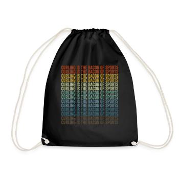 Curling is the bacon of the sport Speck Curler - Drawstring Bag - black - Front