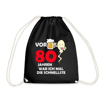 Vor 80 Jahren war ich mal die Schnellste - Turnbeutel - Schwarz - Vorne