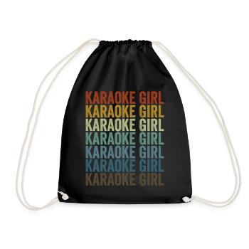 Karaoke Girl Funny Karaoke Music Lovers Singer - Drawstring Bag - black - Front