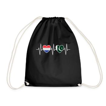 Netherlands and Pakistan Pakistan flag - Drawstring Bag - black - Front