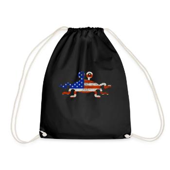 Flying Spaghetti Monster USA Flag US Pastafar - Drawstring Bag - black - Front