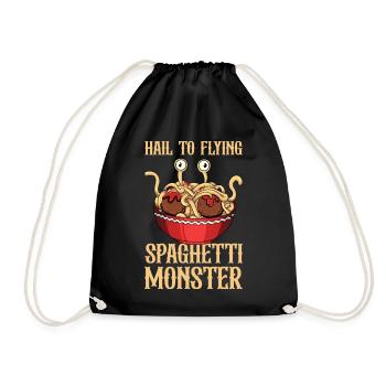 Das fliegende Spaghettimonster - Turnbeutel - Schwarz - Vorne