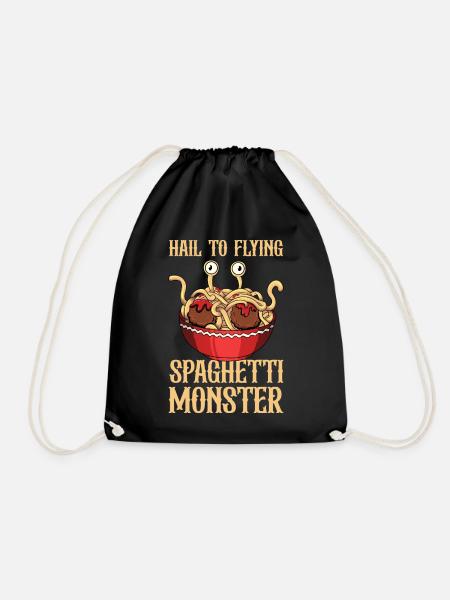 Das fliegende Spaghettimonster - Turnbeutel - Schwarz