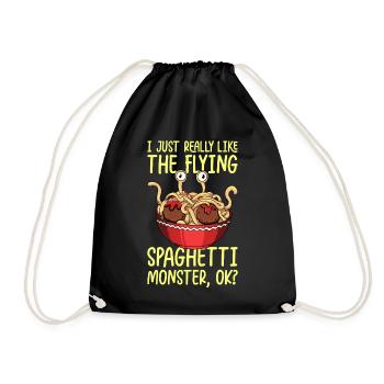 Fliegendes Spaghettimonster Pastafari Pastafari - Turnbeutel - Schwarz - Vorne
