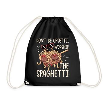 Dabbing Flying Spaghetti Monsters Pastafarian - Drawstring Bag - black - Front