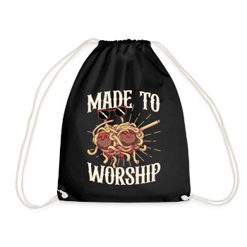 Dabbing Flying Spaghetti Monsters Pastafarian - Drawstring Bag - black - Front