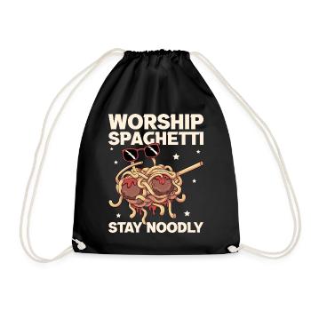 Dabbing Flying Spaghetti Monsters Pastafarian - Drawstring Bag - black - Front