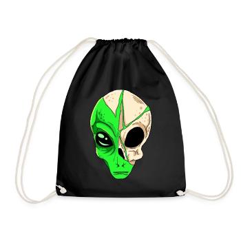 Cryptidcore Aesthetic Skull Alien Cryptid - Turnbeutel - Schwarz - Vorne