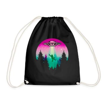 Cryptidcore Esthétique Sasquatch Bigfoot OVNI - Sac de sport léger - noir - Devant