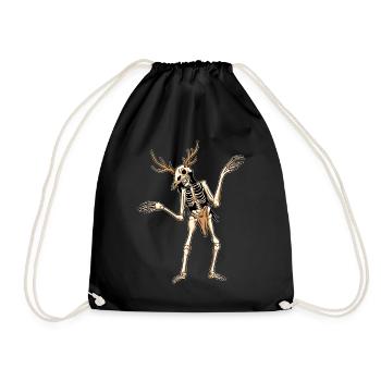 Cryptidcore Aesthetic Wendigo Skeleton - Turnbeutel - Schwarz - Vorne