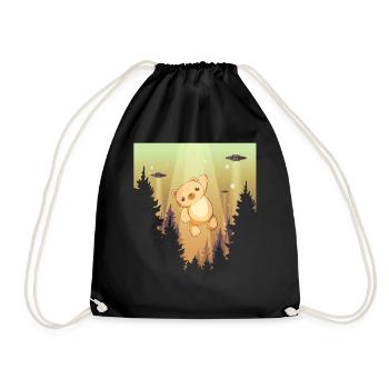 Cryptidcore Esthétique Kawaii Ours OVNI - Sac de sport léger - noir - Devant