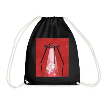 Cryptidcore Esthétique Lait de fraise UFO - Sac de sport léger - noir - Devant