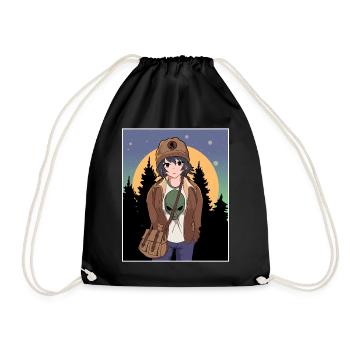 Cryptidcore Aesthetic Anime Girl Cryptid - Turnbeutel - Schwarz - Vorne