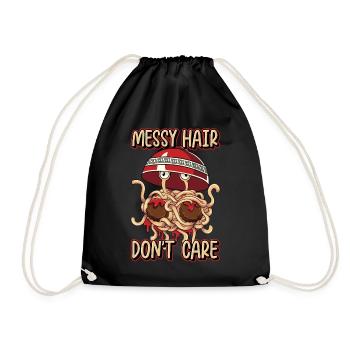 Flying Spaghetti Monster Pastafarian Pastafari - Drawstring Bag - black - Front