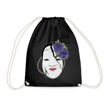 Angura Kei Esthétique japonaise foncée Masque Nô Gothique - Sac de sport léger - noir - Devant