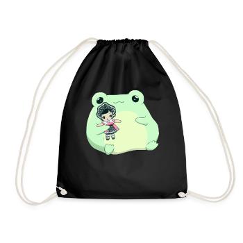 Angura Kei Esthétique japonaise foncée Grenouille Kawaii - Sac de sport léger - noir - Devant