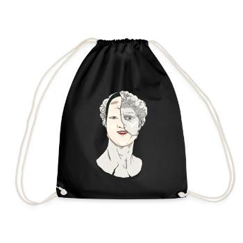 Angura Kei Masque Nô Esthétique Japonaise Foncée - Sac de sport léger - noir - Devant