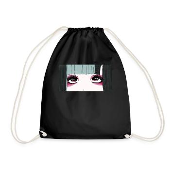 Angura Kei Dark Japanese Esthétique Anime Girl Eyes - Sac de sport léger - noir - Devant