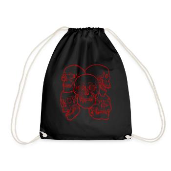 Art Academia Aesthetic Gothic Skulls Goth - Turnbeutel - Schwarz - Vorne
