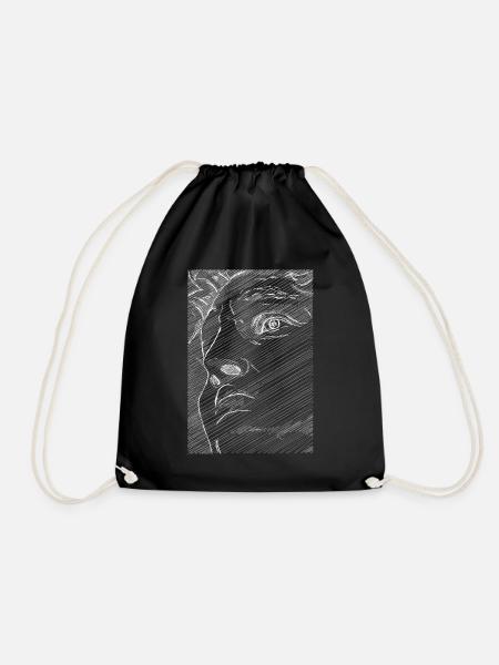 Art Academia Aesthetic David Face Michelangelo - Turnbeutel - Schwarz