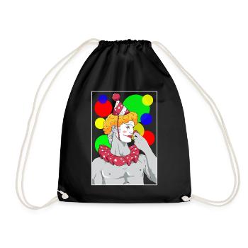Clowncore Aesthetic David Statue Party Clown - Drawstring Bag - black - Front