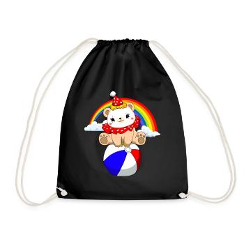 Clowncore Esthétique Kawaii Ours Cirque Clown - Sac de sport léger - noir - Devant