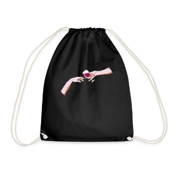 Boujee Aesthetic Creation Of Adam Wine Bougie - Drawstring Bag - black - Front